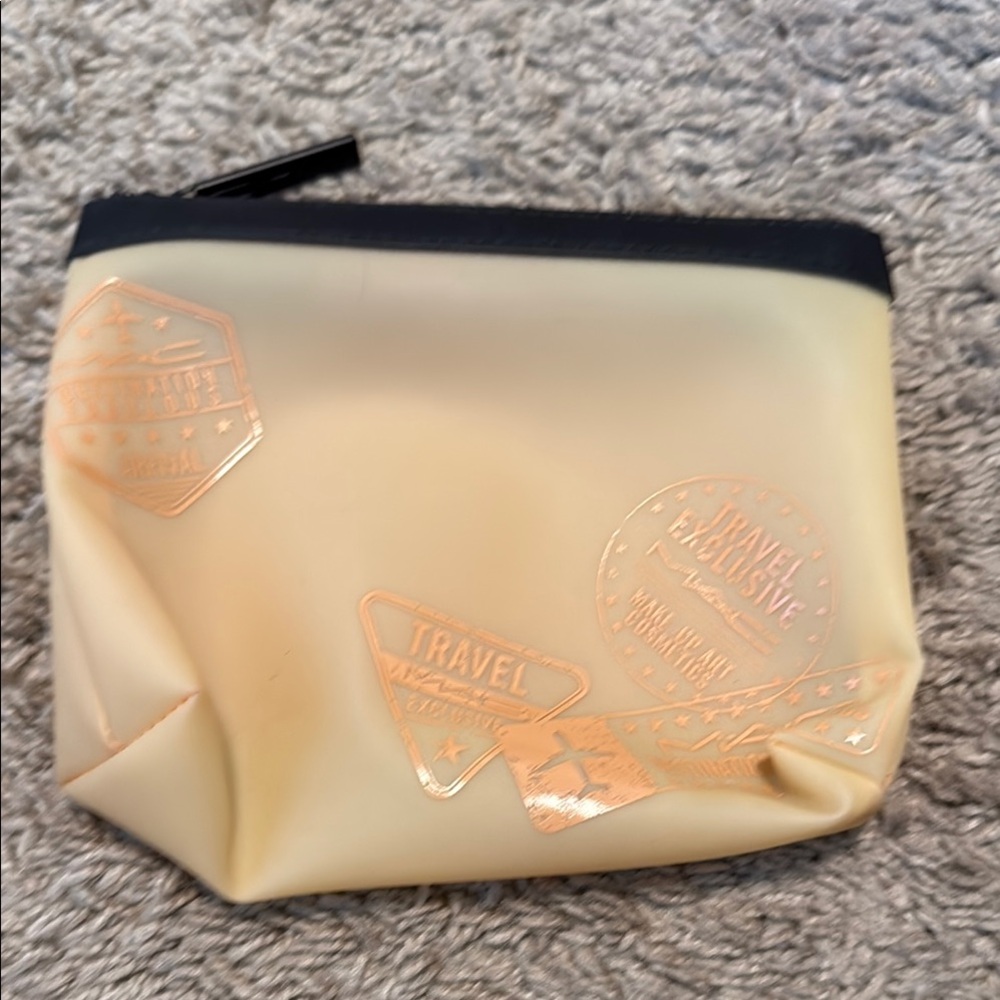 ipsy Yellow Cosmetic Bag with Black Trim